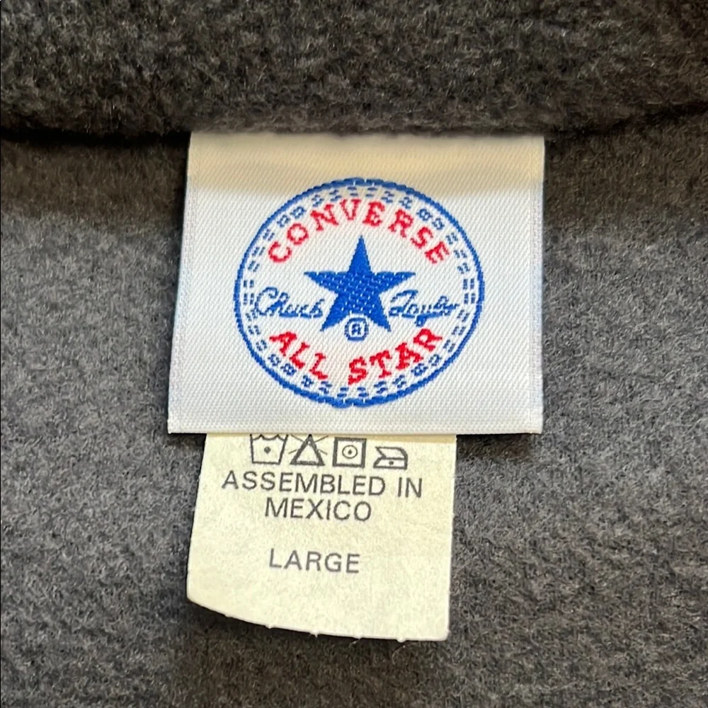 Converse All Star Gray Fleece Zip Up Vest Men’s Large